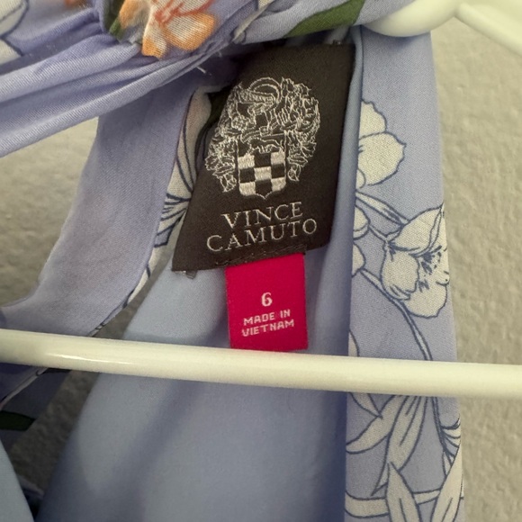 Vince Camuto Floral Halter Midi Dress Size 6 Blue Chiffon. EUC. - Picture 4 of 6